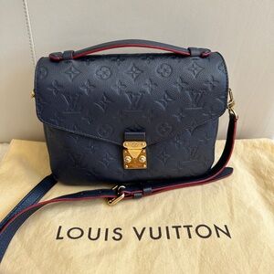 Louis Vuitton Monogram Empreinte Pochette Metis Crossbody Marine Rouge